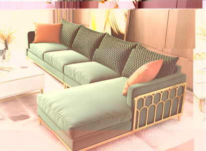 Ecksofa Stoff LForm Couch Design Polster Eck Moderne Wohnlandschaft Metall Stoff