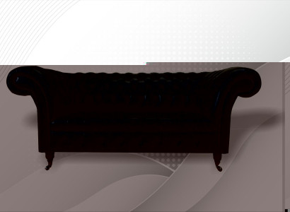 Wohnzimmer Möbel Stoff Textil Zweisitzer Sofa Couch Polster Schwarz Chesterfield