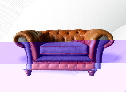 Chesterfield Sessel Fernseh Design Polster Sofa Couch Chesterfield Textil Neu