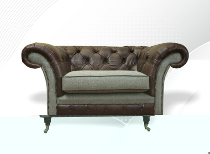 Chesterfield Ohrensessel Sessel 1 Sitzer Sofa Couch Polster Couchen Textil Leder