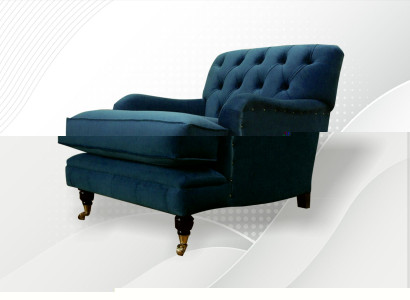 Chesterfield Sessel Dunkelblau Neu Kreative Modern Stoff Textil Luxus Wohnzimmer