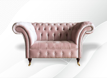 Chesterfield Sessel Rosa Textil Wohnzimmer Modern Design Kreative Möbel Neu