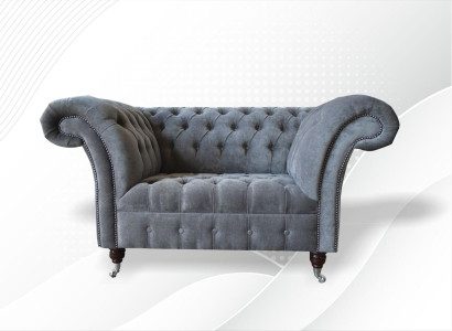 Chesterfield Sessel Graue Möbel Neu Wohnzimmer Modern Grau Luxus Design Stoff