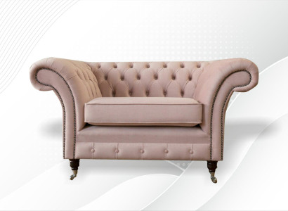 Chesterfield Sessel Rosa Textil Stoff Kreative Möbel Neu Wohnzimmer Modern Neu