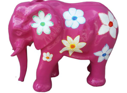 Moderne Dekoration Skulptur Elefant Figur Kunststoff Statuen Deko Statue Blumen