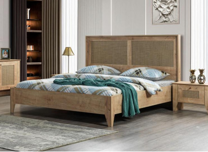 Modernes Polsterbett Bett Betten Bettgestell Doppelbett 180x200 Braun Ehebett