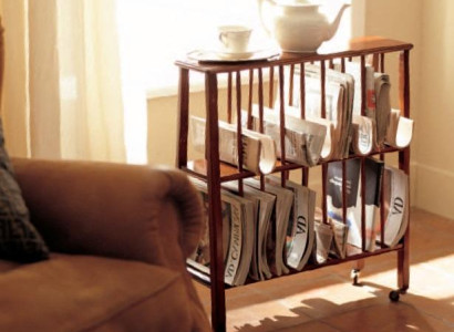 Zeitungsregal Regal Holz Ständer Italien Zeitungsständer Design Möbel Wohnzimmer