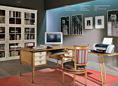 Schreibtisch und Stuhl  Holz Armlehnen Einrichtung Tisch Büromöbel Design 2tlg