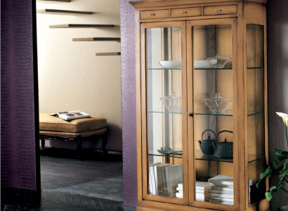 Massive Holz Vitrinen Glas Schrank Echtholz Vitrine Wohnzimmer Möbel Anrichte