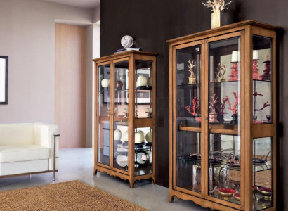 Massivholz Vitrinen Glas Schrank Echtholz Vitrine Wohnzimmer Möbel Anrichte Neu
