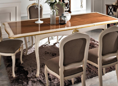 Set Tisch + 6 Stühle Komplette Klassisches Esszimmer Essgarnitur Möbel Barock