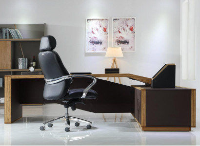 Holz-Schreibtisch in Schwarz mit modernem Design