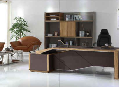 Moderner Holz-Schreibtisch in Schwarz mit eleganter Optik