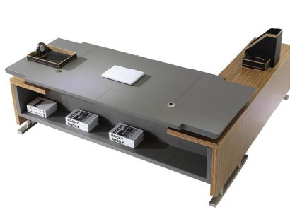 Holz-Schreibtisch in Schwarz für modernes Arbeitszimmer