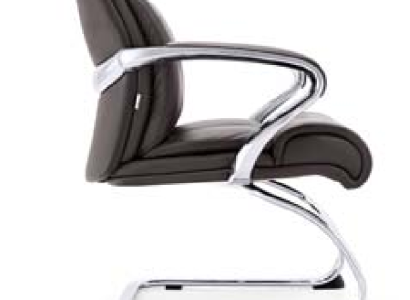Kunstleder-Sessel in Schwarz mit Edelstahlrahmen modern und elegant
