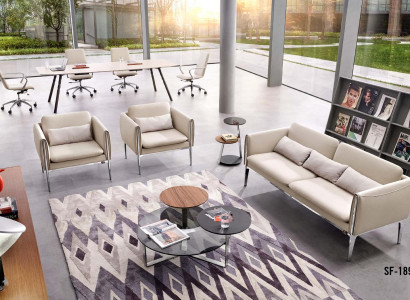 Beistelltisch aus MDF, PVC und Edelstahl in Naturfarben