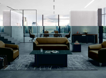 Kunstleder 3-Sitzer Sofa in Schwarz modern