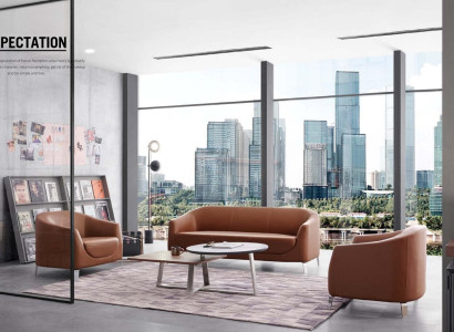 Leder Couchtisch in Schwarz Modernes Design