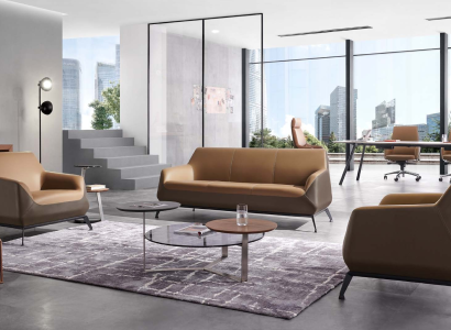 Kunstleder Sofa Set in Schwarz modern und elegant