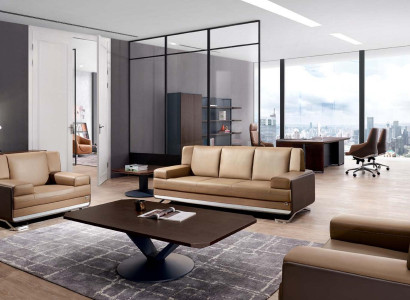 Kunstleder Sofa Set in Schwarz modern und elegant