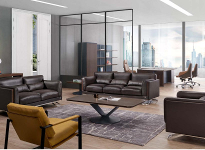 Kunstleder 3-Sitzer Sofa in Schwarz modernes Design