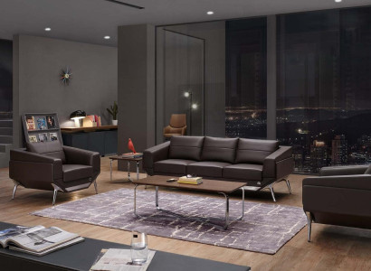Kunstleder Chesterfield-Sofa in Schwarz modern und elegant