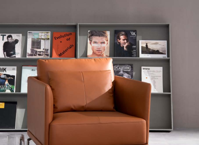 Leder Sessel in Schwarz mit modernem Design