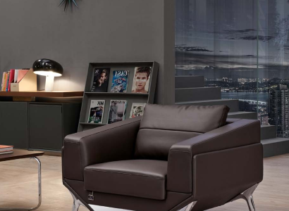 Kunstleder Sessel in Schwarz modern eleganter Sitzkomfort