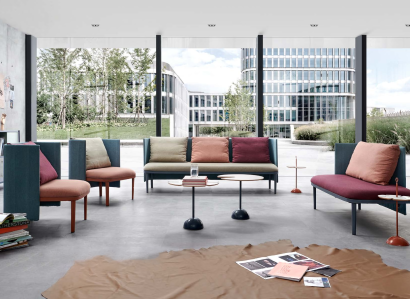 Leder Chesterfield-Gartenmöbelset in Braun mit Stahlrahmen