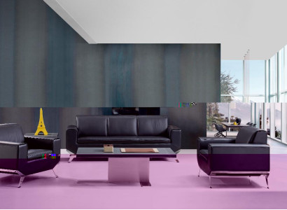 Kunstleder Chesterfield-Sofa Set in Schwarz für Wohnzimmer