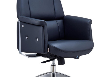 Leder Sessel modern in Schwarz