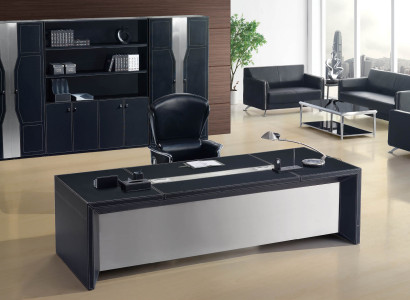 Moderner Chesterfield-Gartenstuhl aus Leder in Schwarz