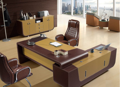 Eckschreibtisch aus MDF und PVC in modernem Design