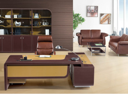 Moderner MDF-Eckschreibtisch mit PVC in Abgebildeter Farbe