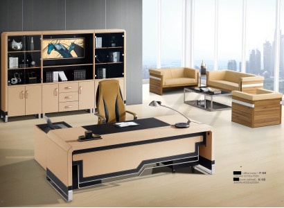 Moderner Eckschreibtisch aus MDF und Edelstahl in Grau