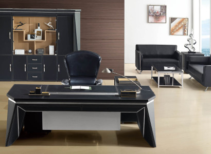 Moderner Chesterfield-Gartenstuhl aus Leder in Schwarz