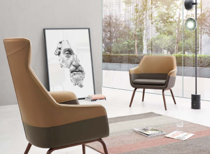 Kunstleder Sessel in Schwarz modern eleganter Design