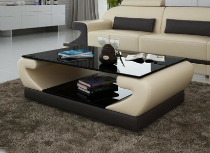 Tische Couchtisch Leder Glastisch Design Tisch Sofa Beistell Couch Farbe wählbar