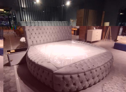 Design Schlafzimmer Set Chesterfield Bett + 2x Nachttische Luxus Doppel Ehebett