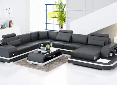 Moderne Ecksofa Polster Wohnlandschaft Design Eckcouch Sofa Sitz Garnituren 2tlg