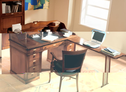 Schreibtisch Tisch Italienische Einrichtung Möbel Massiv Holz Büro Sekretär Neu