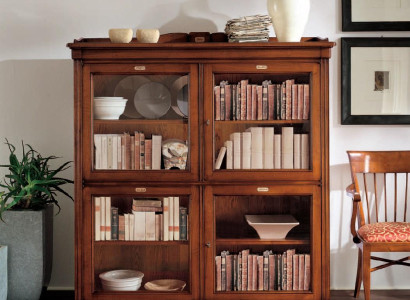 Bücherregal Vitrine Vitrinenschrank Klassischer Schrank Bücherschrank Holz Regal