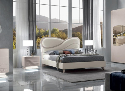 Garnitur Set 6tlg Schlafzimmer Bett Nachttisch Kleiderschrank Kommode Spiegel