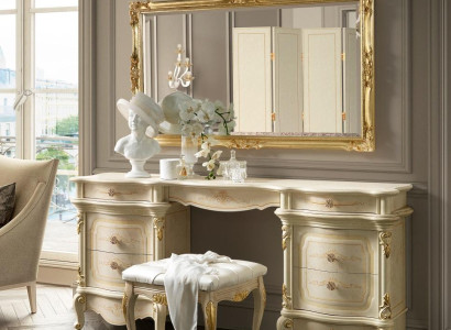 Schminktisch Spiegel Konsolen Design Möbel Luxus Lowboard Kommode Holz  Set  Neu