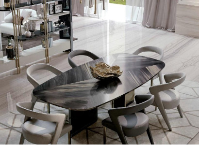 Design Luxus Möbel aus Italien Esszimmer Bizzotto Set Tisch Lehnstuhl 6x Sets