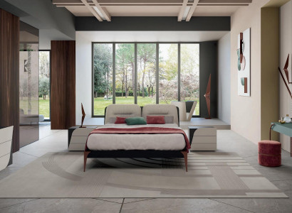 Bett Möbel Doppelbett Naturholz Schlafzimmer Möbel Design Betten Italien Luxus