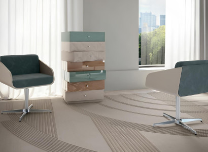 Moderner Luxus Drehbarer Sessel Lounge Sitzkomfort Polster Lehn Möbel Bizzotto