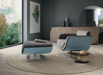 Drehbarer Fußhocker Design Bizzotto Wohnzimmer Italienische Möbel Relax Hocker