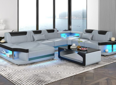 Ecksofas U Form Modernes Polster Wohnzimmer Möbel Ecksofa Ledersofa Design Sofa