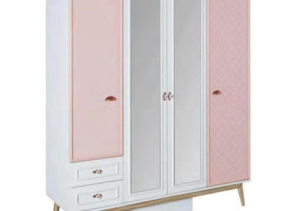 Kleiderschrank Moderner Holz Holzschrank Jugendzimmer Regal Schrank Mädchen Rosa
